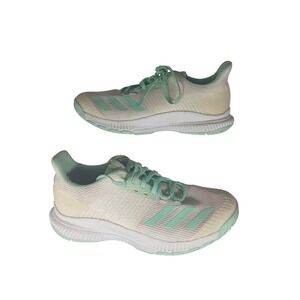 Adidas Womens Volleyball Shoes Size 7 White Mint Green Indoor Court Sneakers